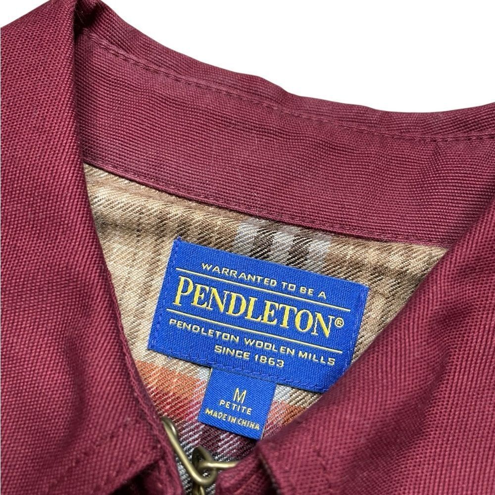 Pendleton Red Utility Jacket Structured Tailored … - image 7